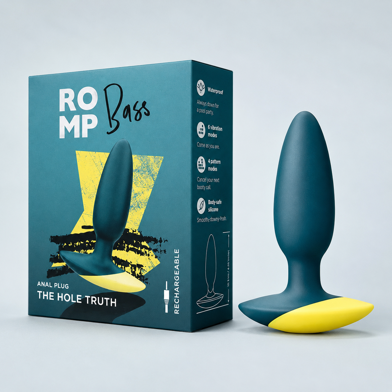 ROMP Bass Vibrating Anal Plug – Rechargeable Silicone Anal Vibrator