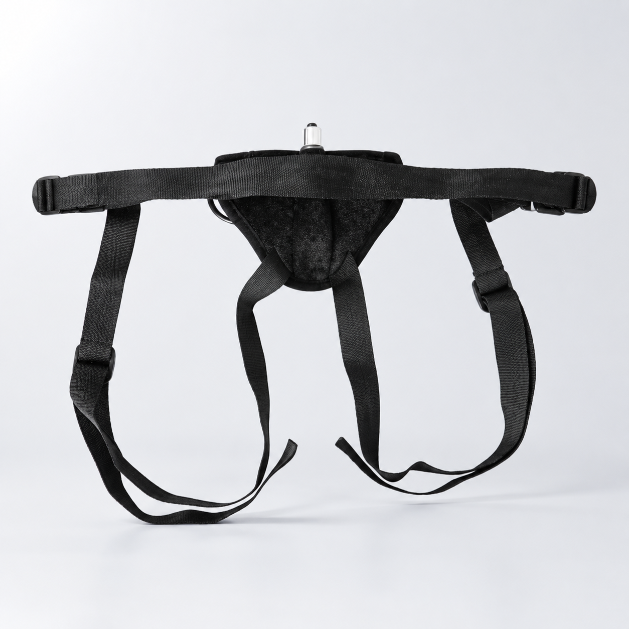Sportsheets Vibrating Velvet Harness – Adjustable Strap-On Harness with Bullet Vibe