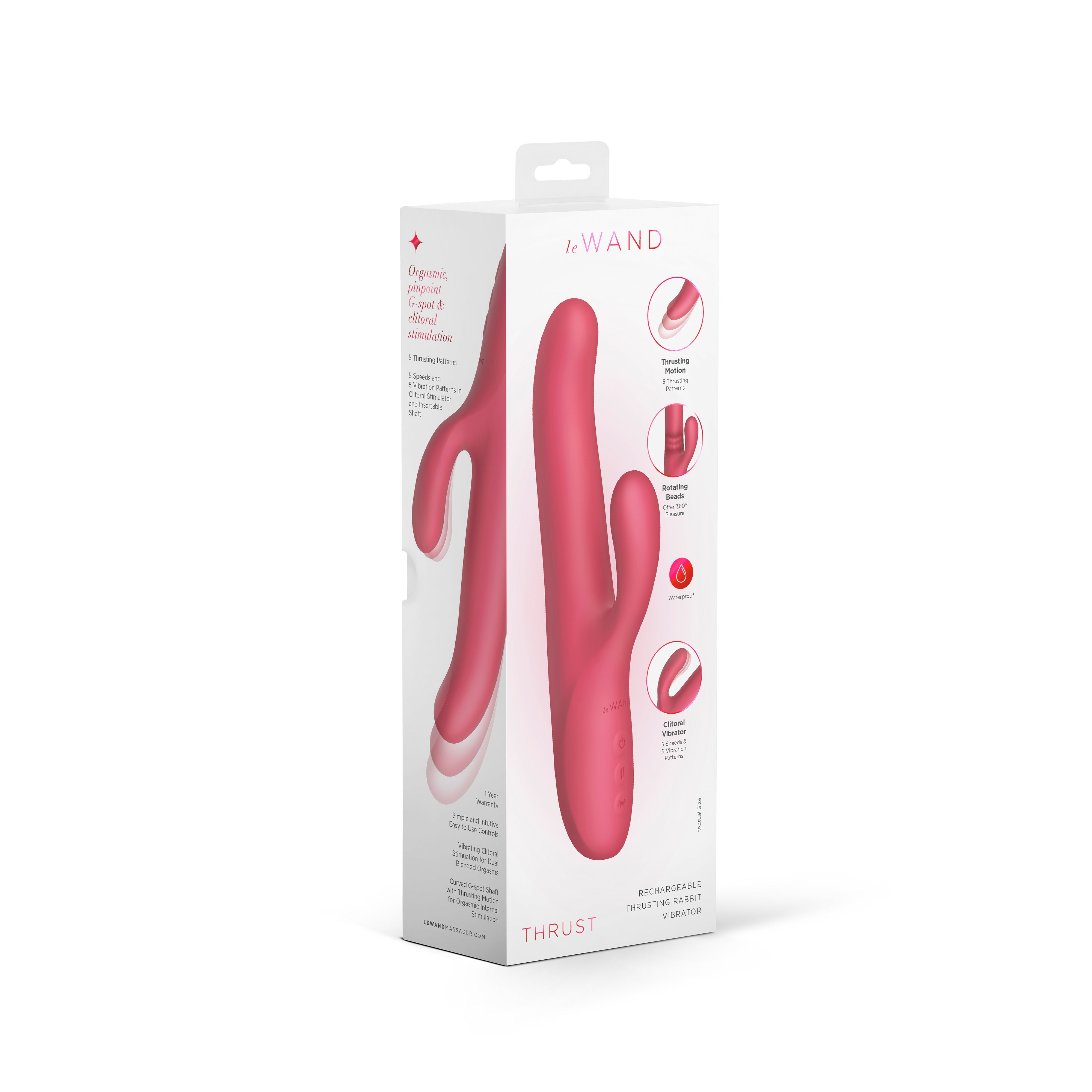 Le Wand Thrust Rabbit – Waterproof Thrusting Rabbit Vibrator for Dual Stimulation