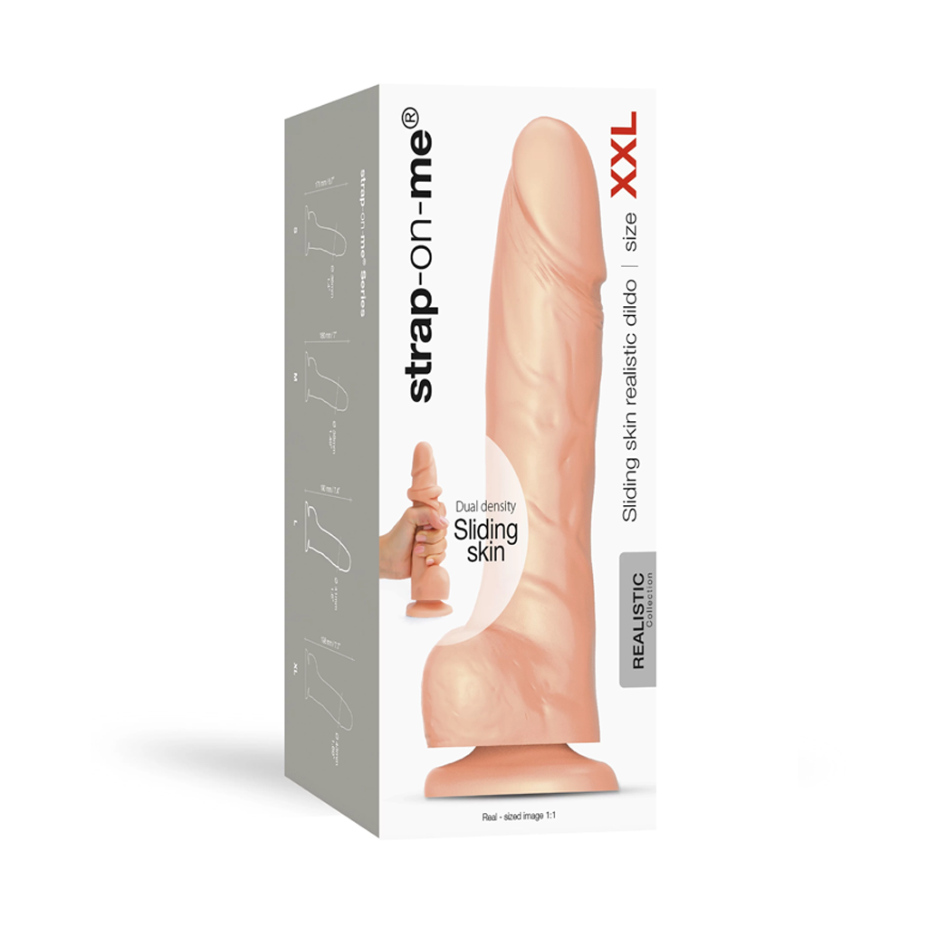 Strap On Me Sliding Skin Realistic Dildo Vanilla – Waterproof Dual-Density Silicone Dildo