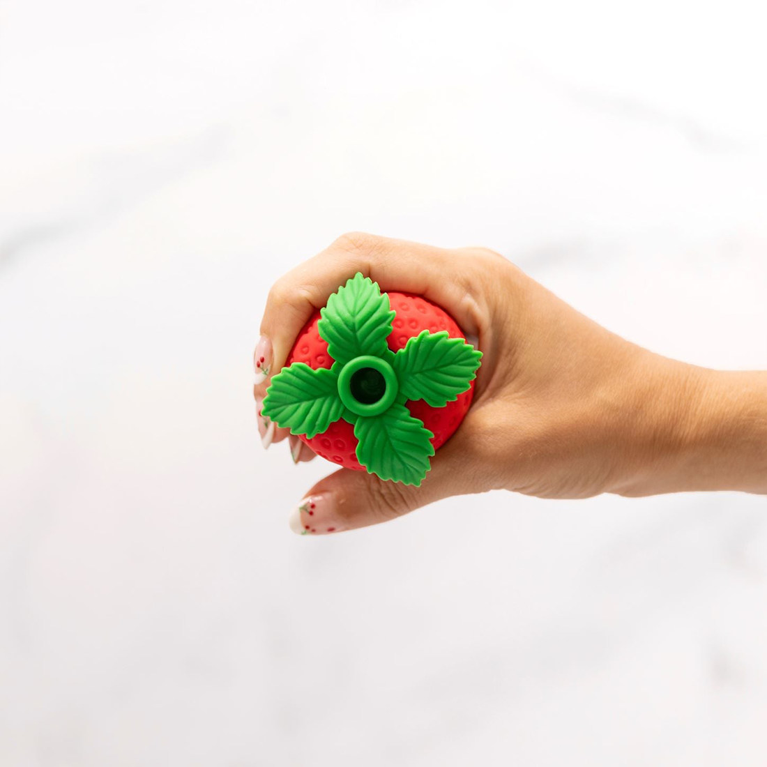 Emojibator Strawberry Vibrator – Palm-Sized Vibrator & Suction Toy