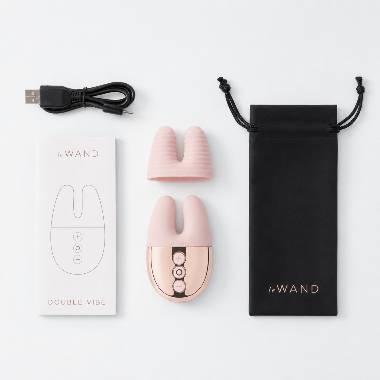 Le Wand Double Vibe Rose Gold – Palm-Sized Rechargeable Dual Vibrator