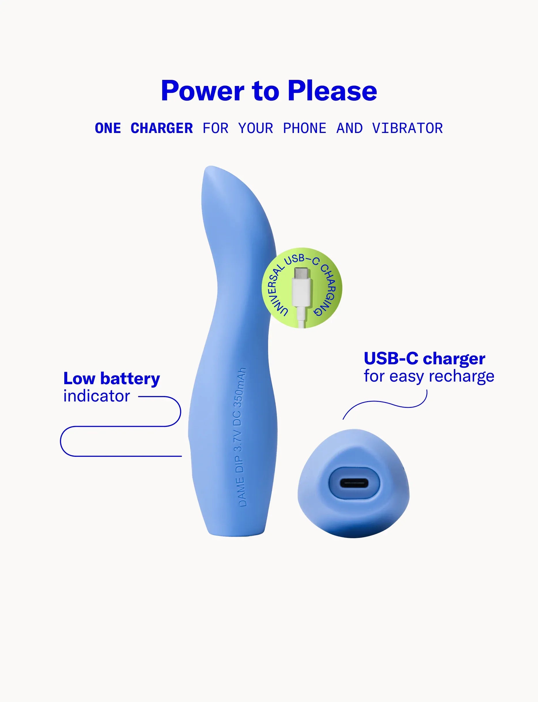 Dame Dip Vibrator – Quiet USB Rechargeable Vibrator for Internal & External Stimulation