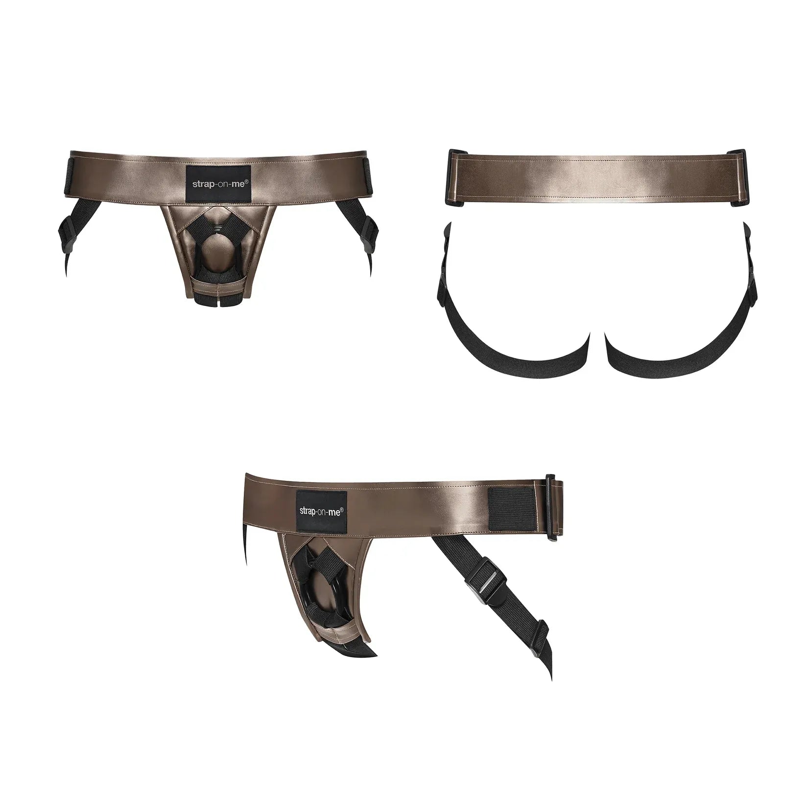 Strap On Me Leatherette Curious Harness – Adjustable Faux Leather Strap-On Harness