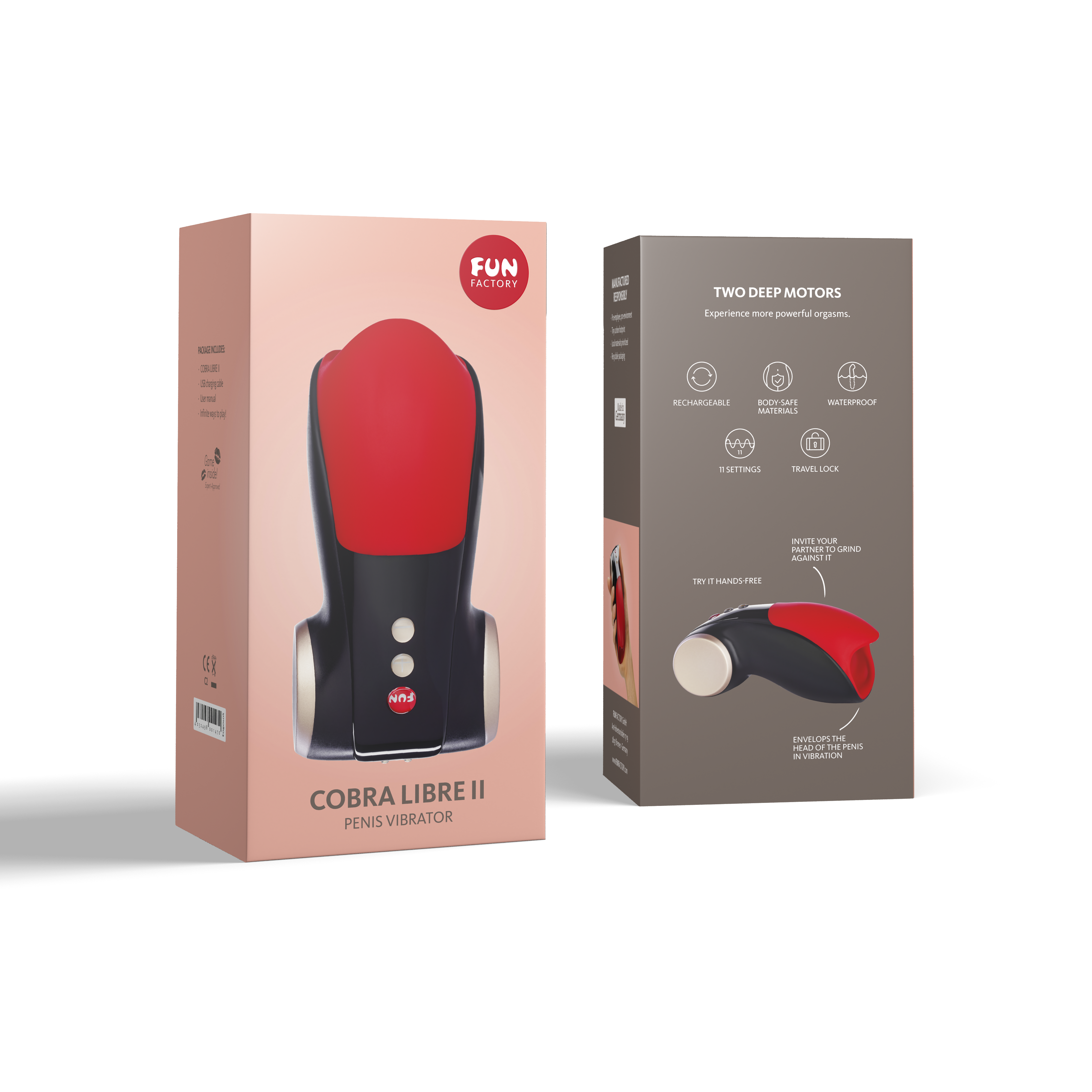 Fun Factory Cobra Libre II Penis Massager – Rechargeable Penis Head Vibrator
