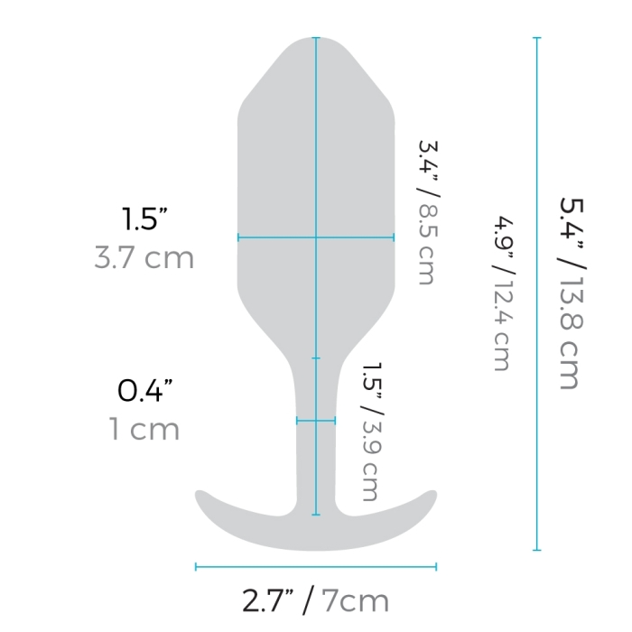 b-Vibe Vibrating Snug Plug L Blue – Rechargeable Silicone Vibrating Anal Plug