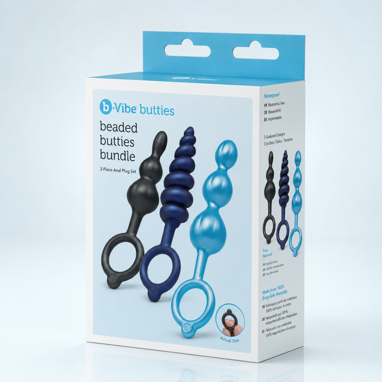 b-Vibe Beaded Butties Bundle – 3-Piece Graduated Silicone Anal Plug Set