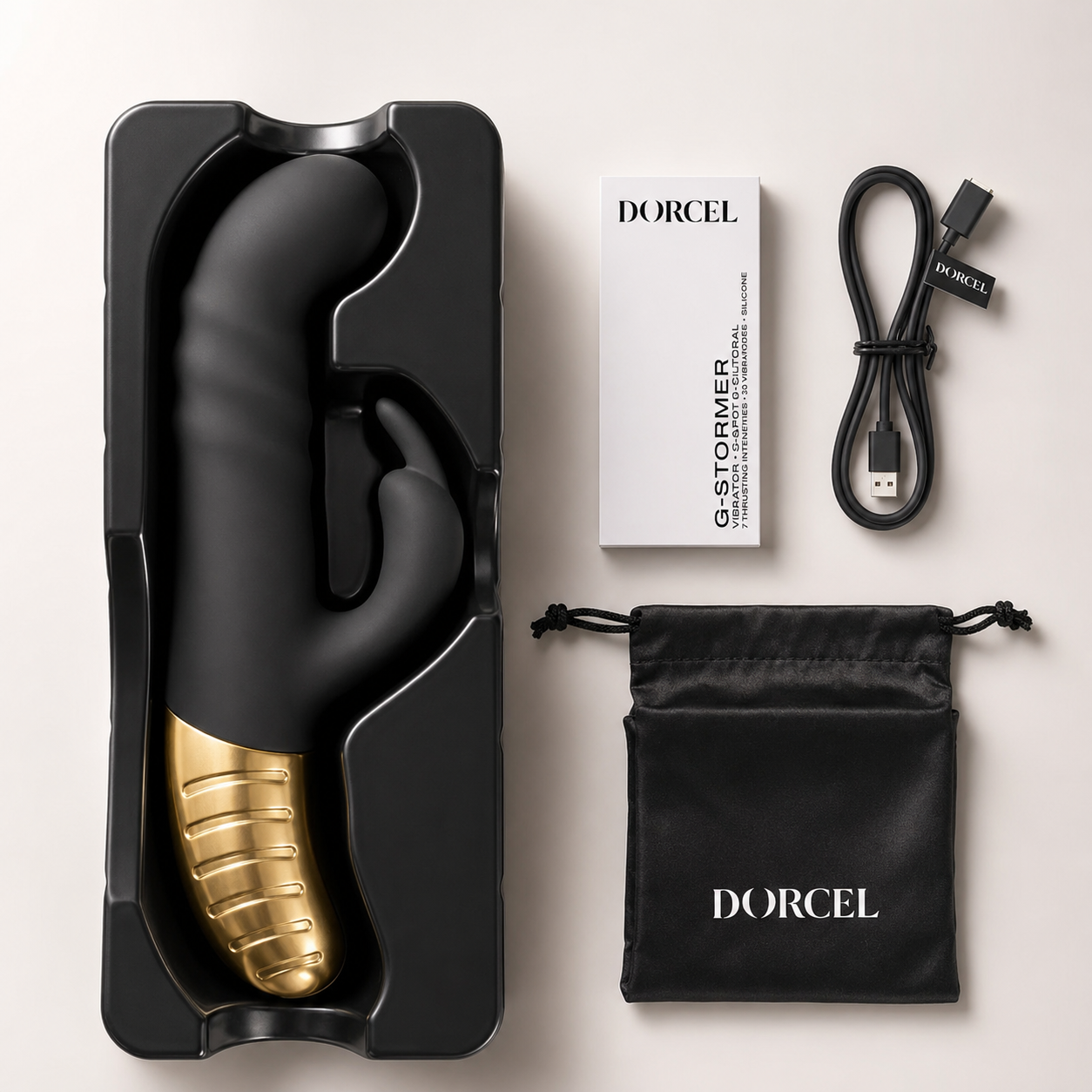 Dorcel G-Stormer Rabbit Vibrator – G-Spot Rabbit Vibrator with Thrusting Motion