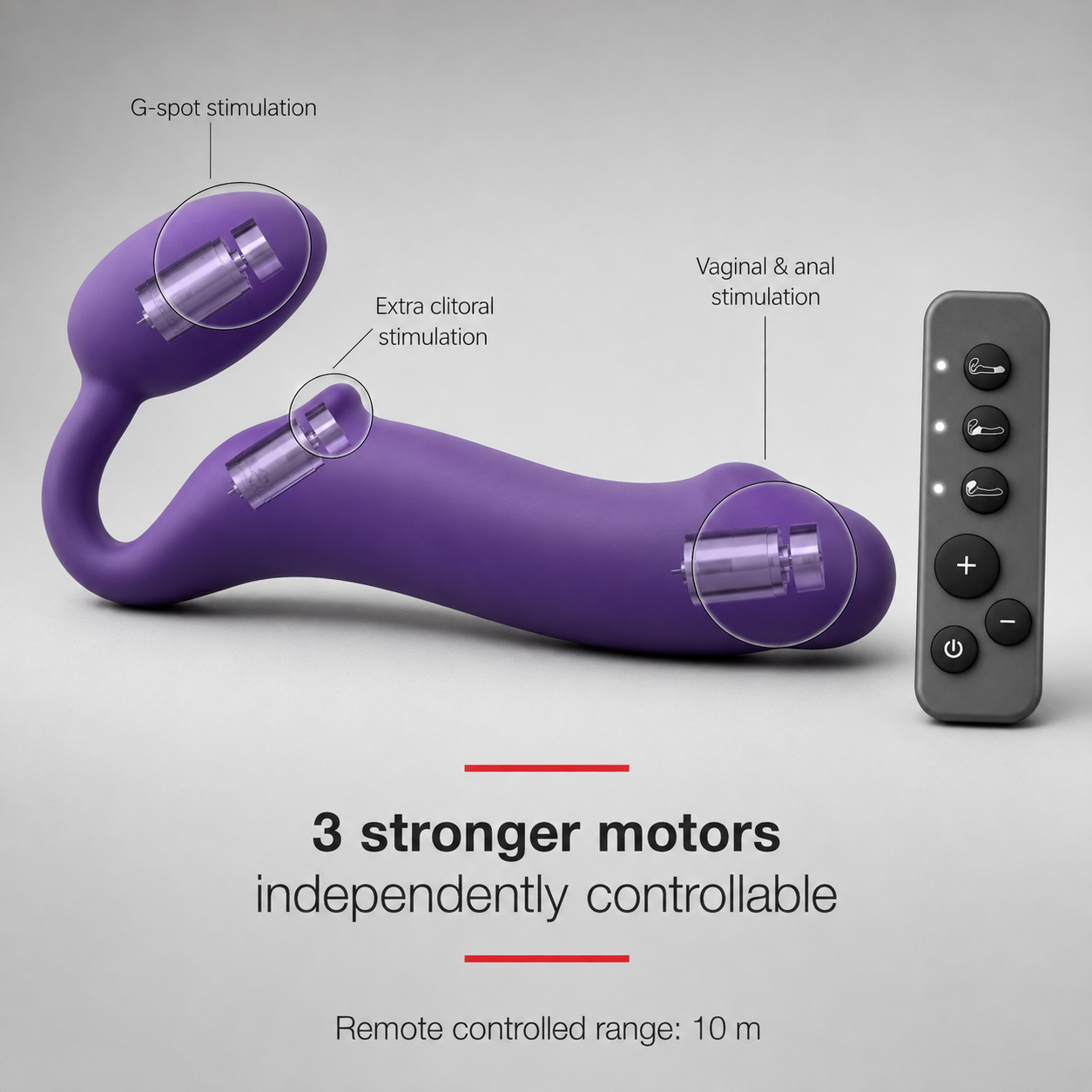 Strap On Me Vibrating Bendable Strap-On XL – Remote-Controlled Triple-Motor Strap-On