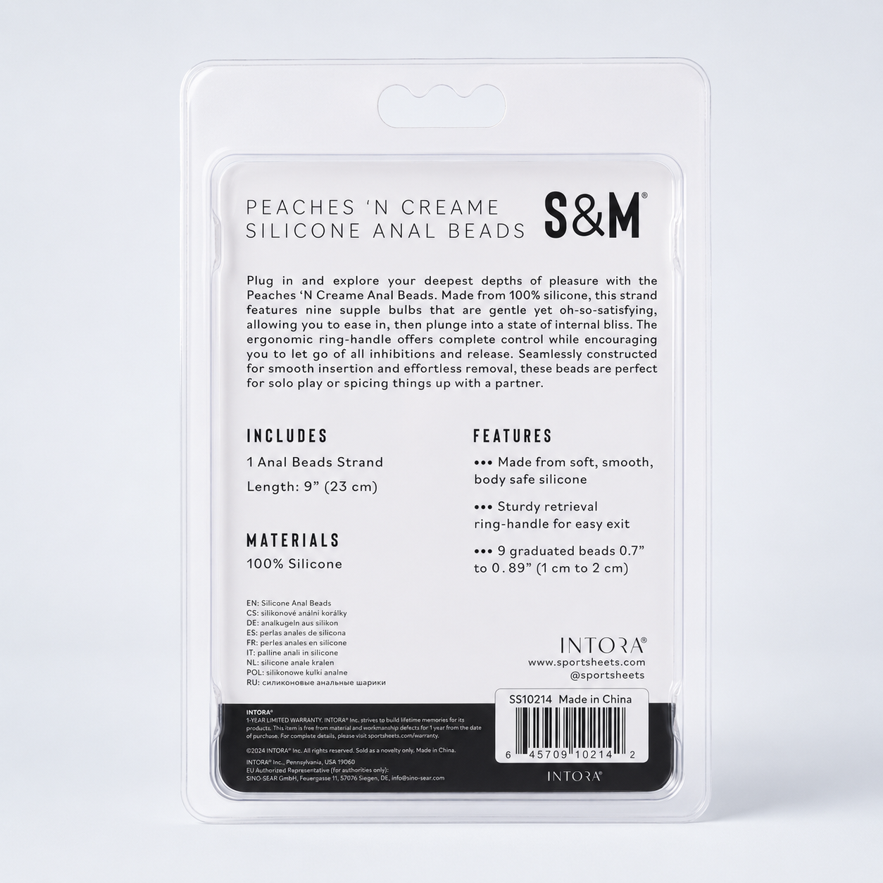 Sex & Mischief Peaches ’n CreaMe Silicone Anal Beads – Soft Silicone Graduated Anal Beads