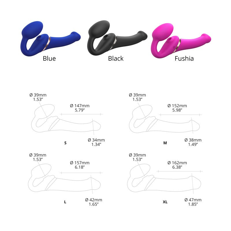 Strap On Me Multi Orgasm Bendable Strap-On Medium – Waterproof Remote-Controlled Strap-On