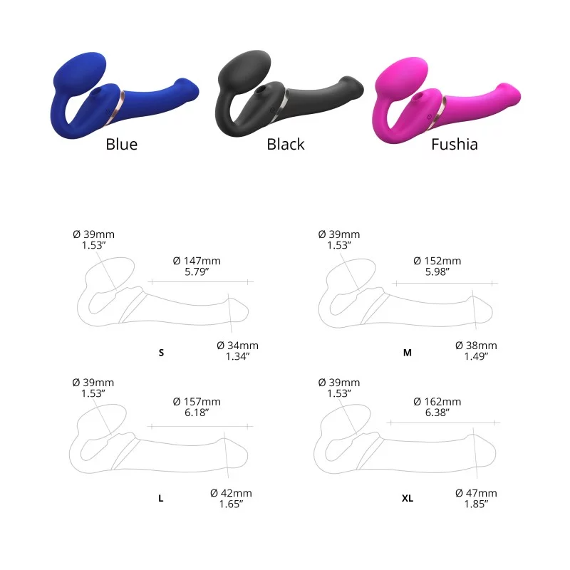 Strap On Me Multi Orgasm Bendable Strap-On XL – Waterproof Remote-Controlled Vibrating Strap-On
