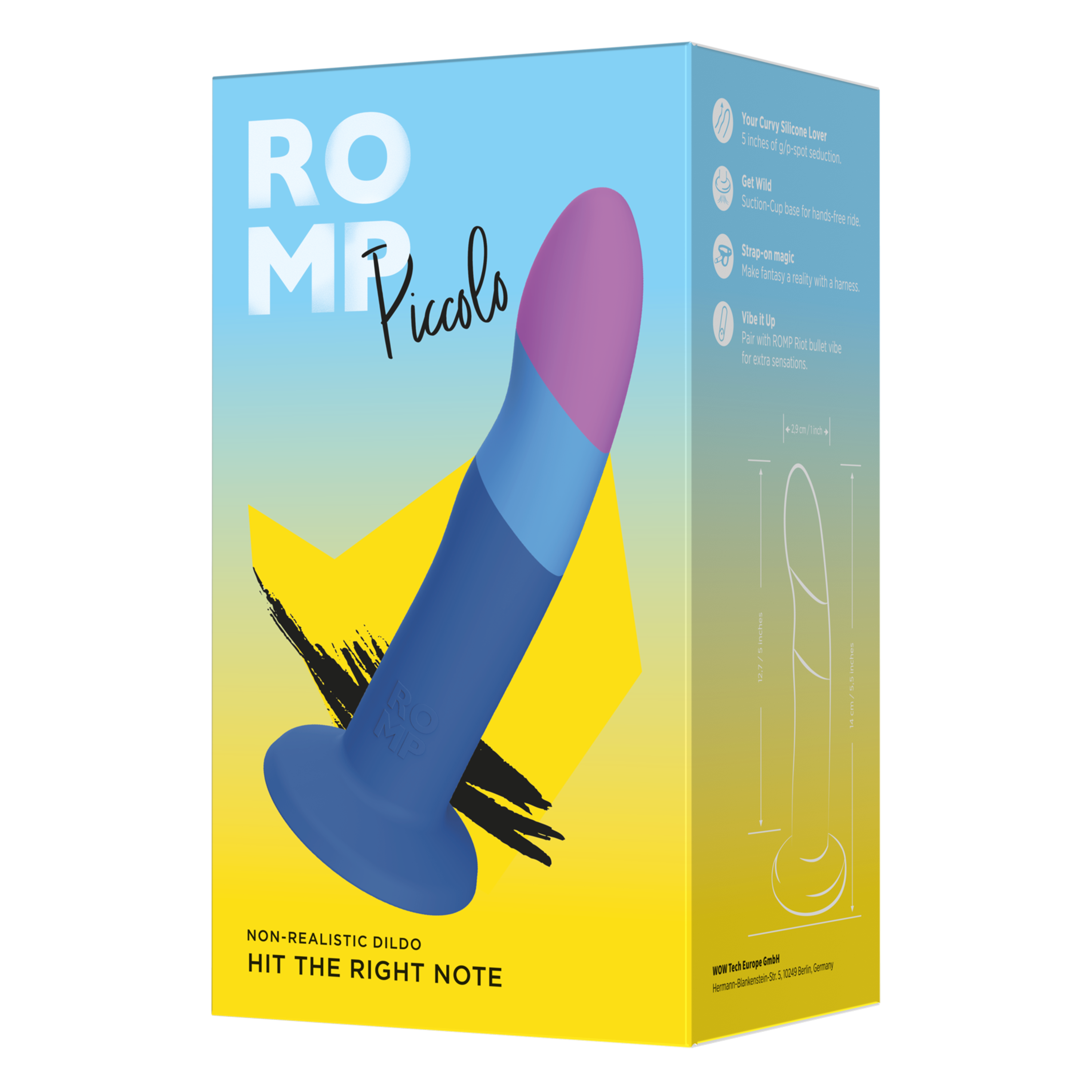 ROMP Piccolo Dildo – Curved Silicone Dildo for G-Spot & P-Spot Pleasure