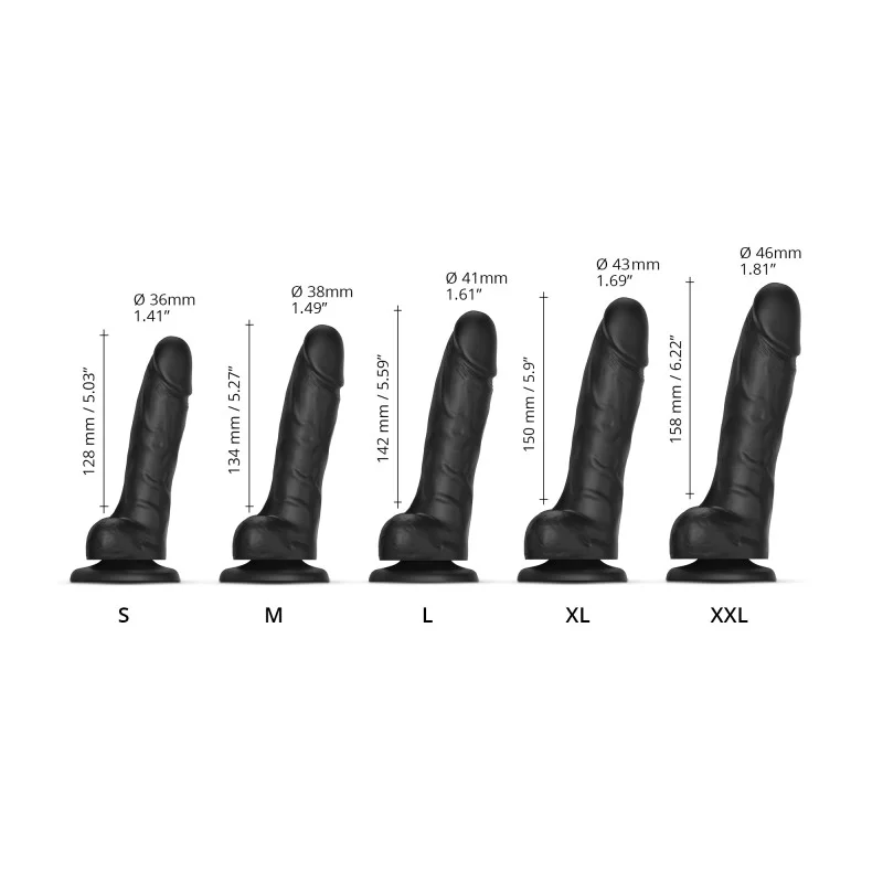Strap On Me Sliding Skin Realistic Black Dildo – Waterproof Silicone Realistic Dildo