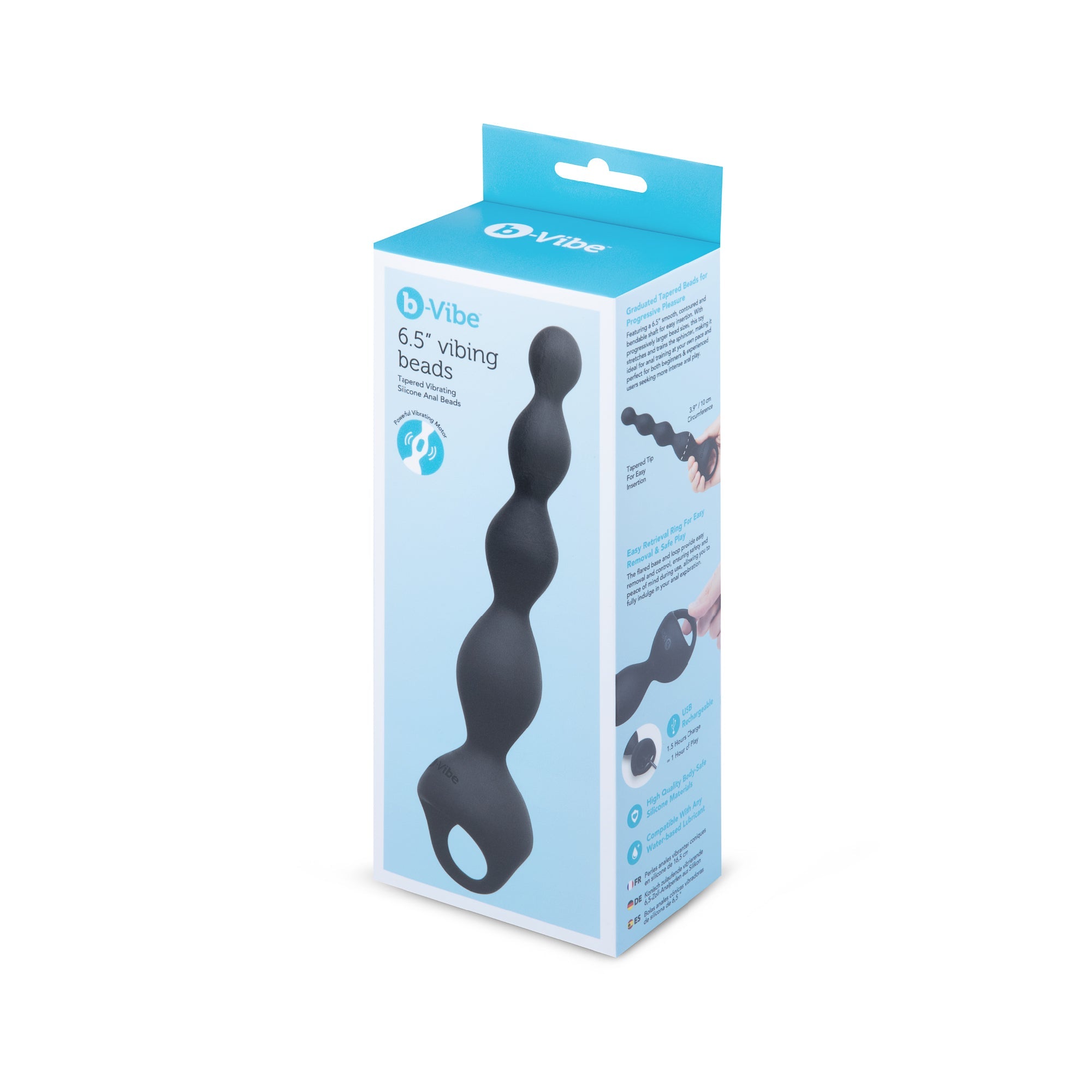 b-Vibe 6.5” Vibing Beads – Vibrating Silicone Anal Beads