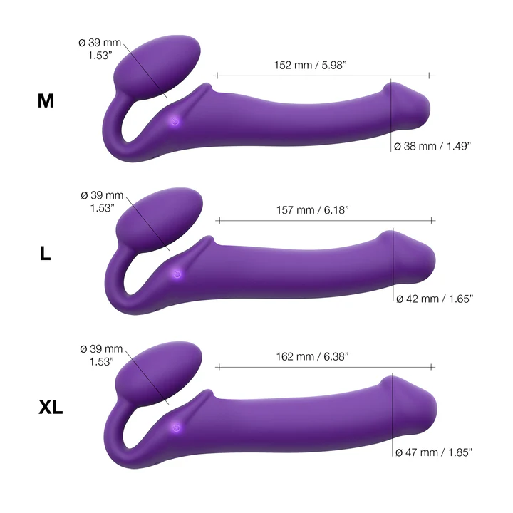 Strap On Me Vibrating Bendable Strap-On XL – Remote-Controlled Triple-Motor Strap-On