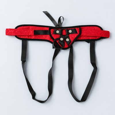 Sportsheets Red Lace Corsette Harness – Adjustable Lace Strap-On Harness