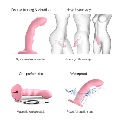 Strap On Me Tapping Dildo Wave – Waterproof Double-Tap Silicone Dildo
