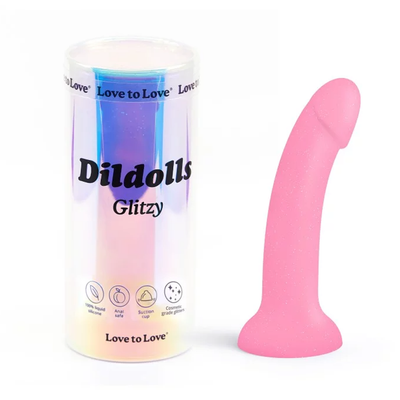 Love To Love Dildolls Glitzy 6" Dildo – Sparkly Silicone Dildo with Suction Cup
