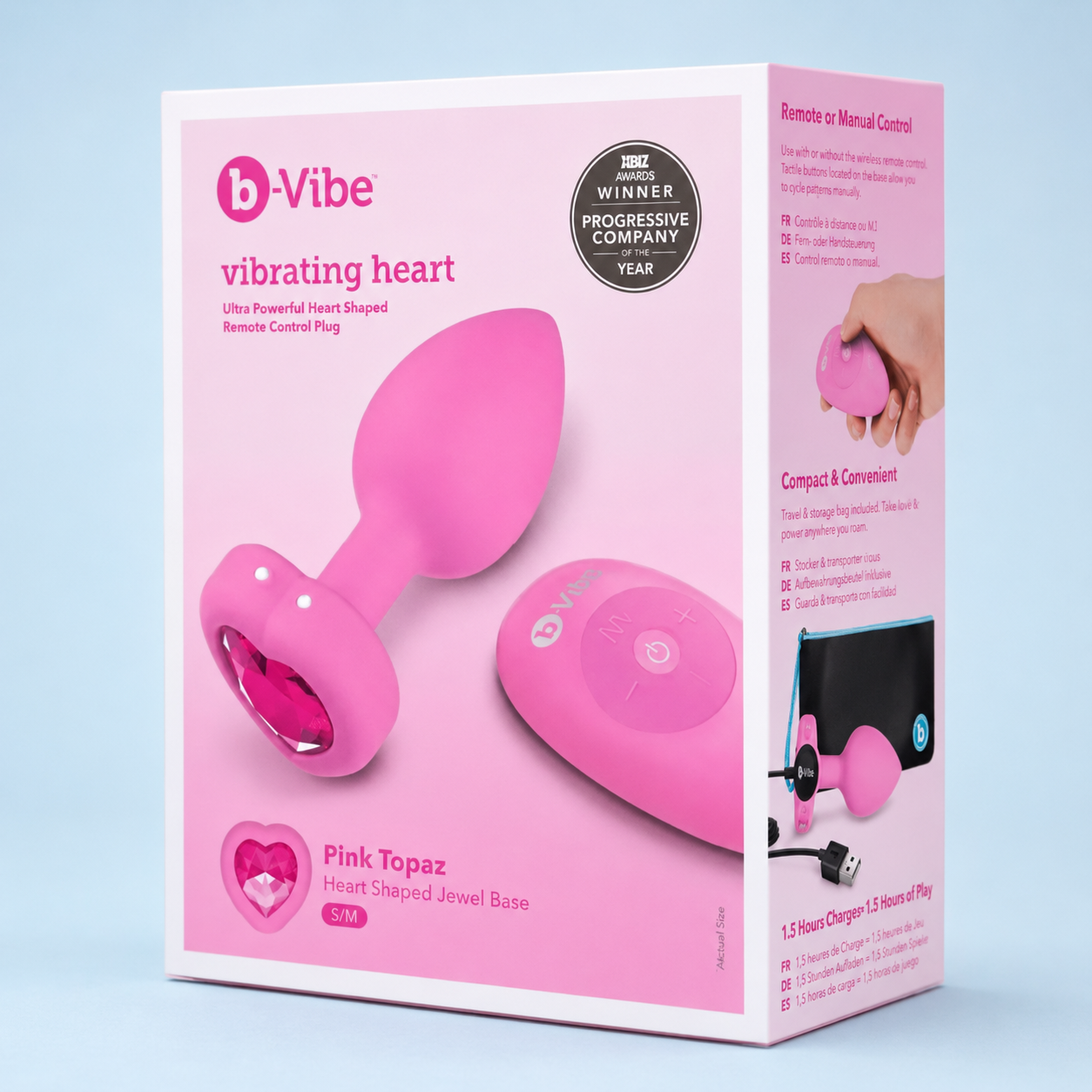 b-Vibe Vibrating Heart Remote Control Plug – Silicone Remote-Controlled Anal Plug