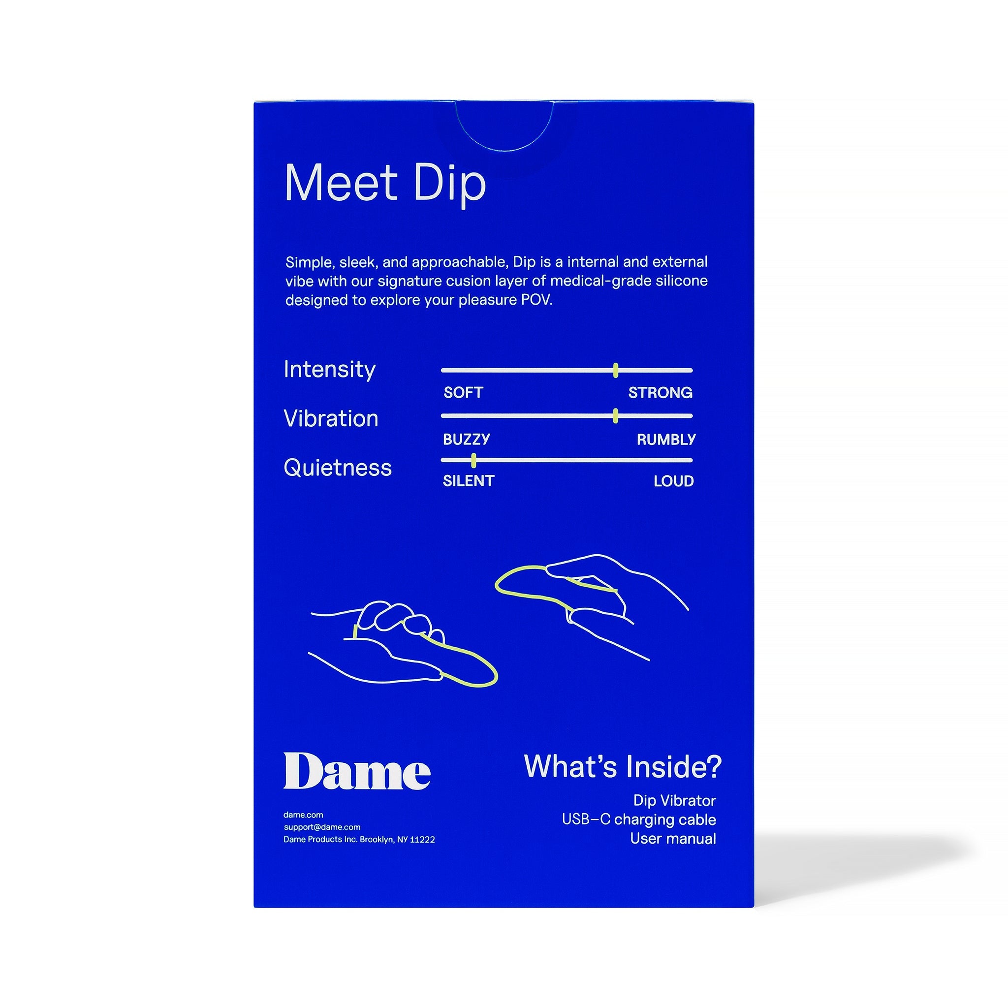 Dame Dip Vibrator – Quiet USB Rechargeable Vibrator for Internal & External Stimulation