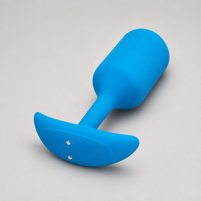 b-Vibe Vibrating Snug Plug L Blue – Rechargeable Silicone Vibrating Anal Plug