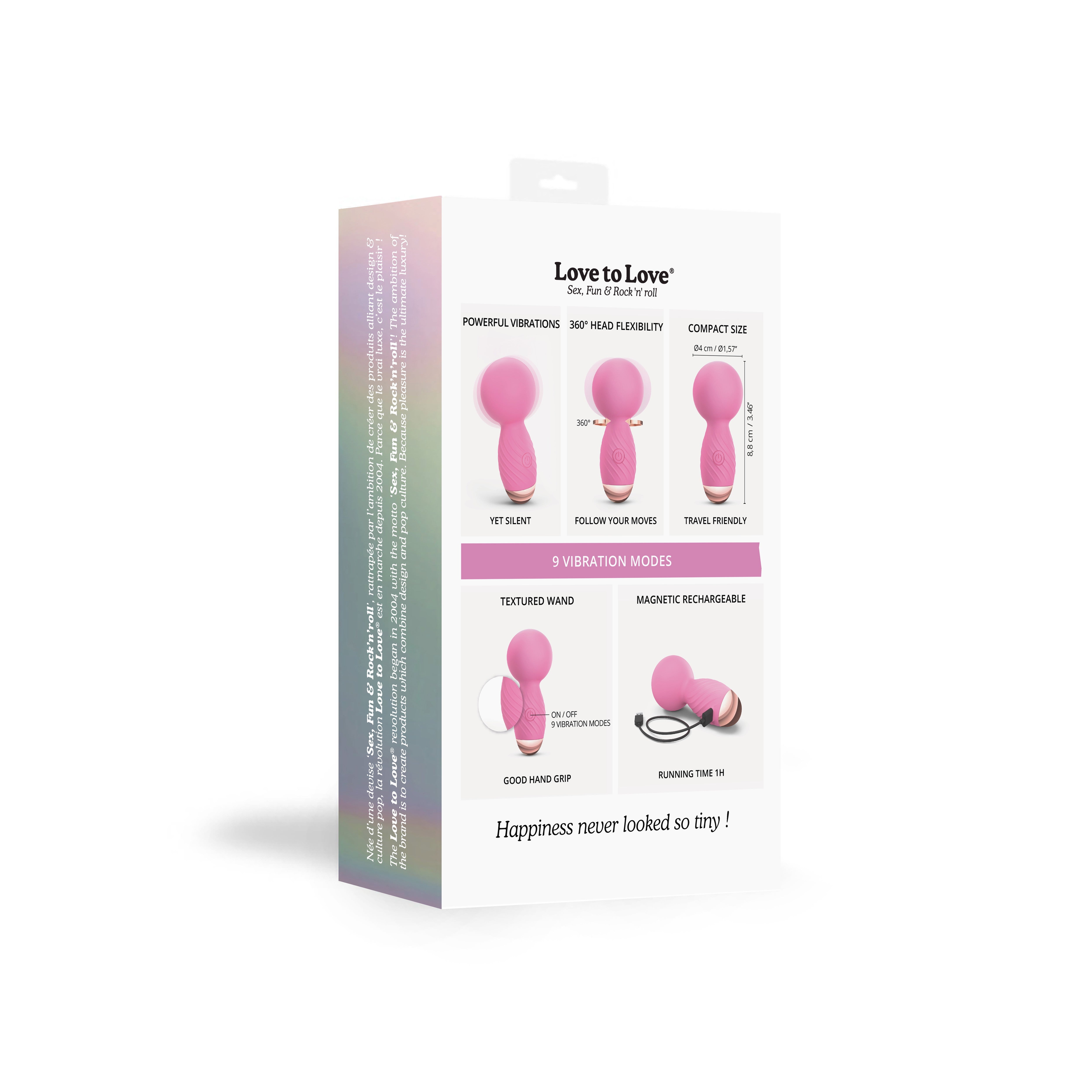 Love to Love Itsy Bitsy Mini Wand Vibrator – Compact Splashproof Mini Wand