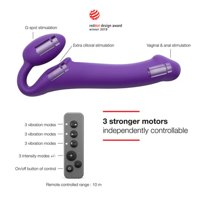 Strap On Me Vibrating Bendable Strap-On XL – Remote-Controlled Triple-Motor Strap-On