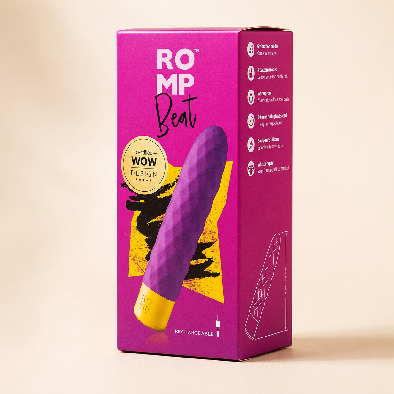 ROMP Beat Bullet Vibrator – Whisper-Quiet Rechargeable Bullet Vibrator