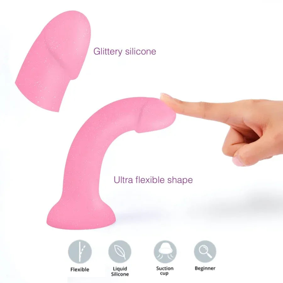 Love To Love Dildolls Glitzy 6" Dildo – Sparkly Silicone Dildo with Suction Cup