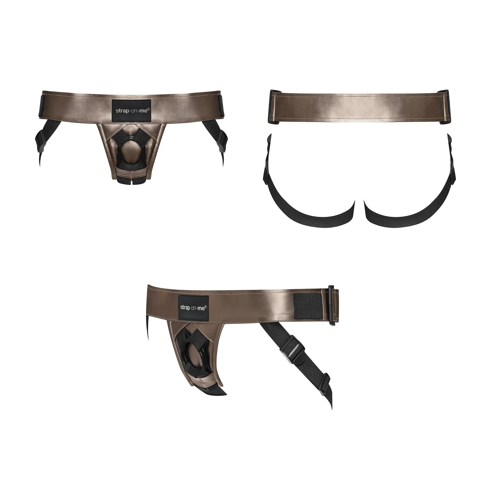 Strap On Me Leatherette Curious Harness – Adjustable Faux Leather Strap-On Harness