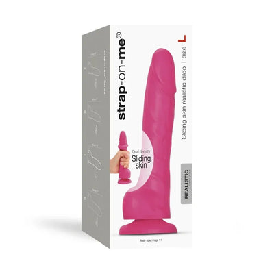 Strap On Me Sliding Skin Realistic Dildo Fuchsia – Waterproof Silicone Realistic Dildo