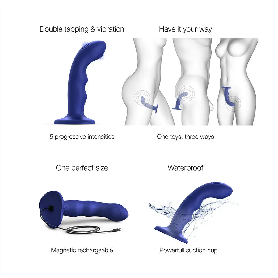 Strap On Me Tapping Dildo Wave – Waterproof Double-Tap Silicone Dildo
