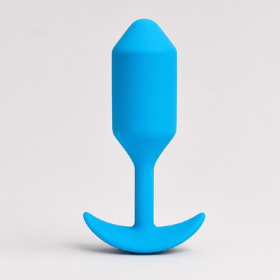 b-Vibe Vibrating Snug Plug L Blue – Rechargeable Silicone Vibrating Anal Plug