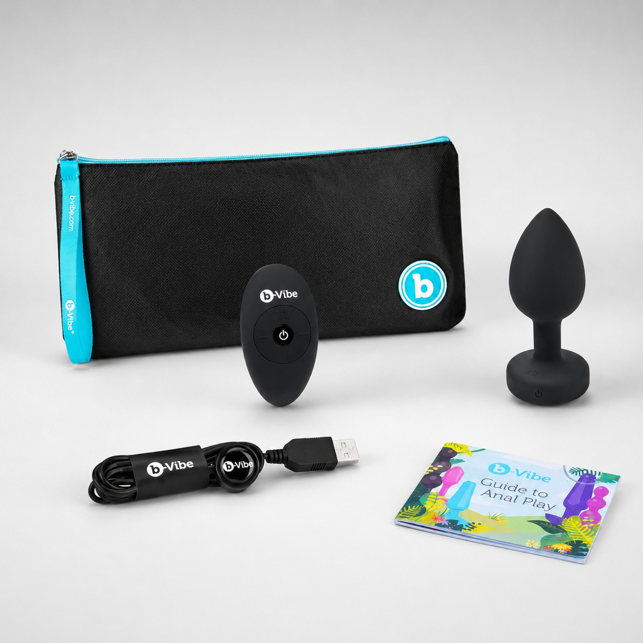 b-Vibe Vibrating Jewel Plug M/L Black – Rechargeable Silicone Anal Plug