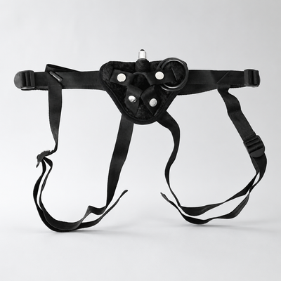 Sportsheets Vibrating Velvet Harness – Adjustable Strap-On Harness with Bullet Vibe