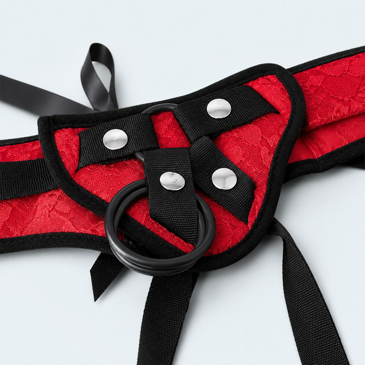 Sportsheets Red Lace Corsette Harness – Adjustable Lace Strap-On Harness