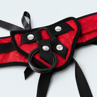 Sportsheets Red Lace Corsette Harness – Adjustable Lace Strap-On Harness