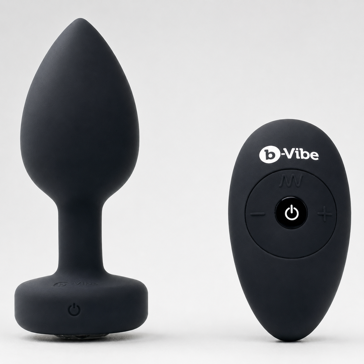 b-Vibe Vibrating Jewel Plug M/L Black with Remote