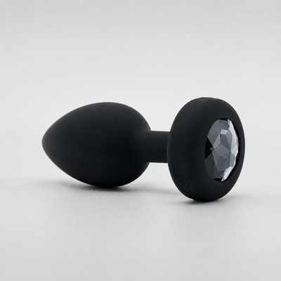 b-Vibe Vibrating Jewel Plug M/L Black – Rechargeable Silicone Anal Plug
