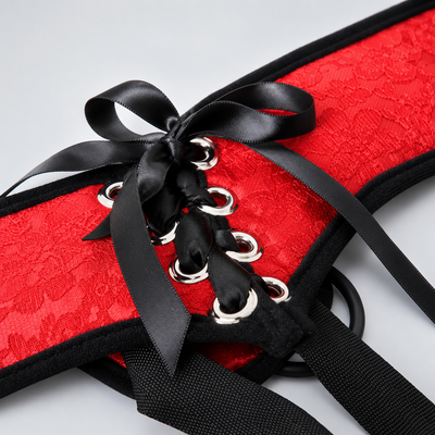 Sportsheets Red Lace Corsette Harness – Adjustable Lace Strap-On Harness