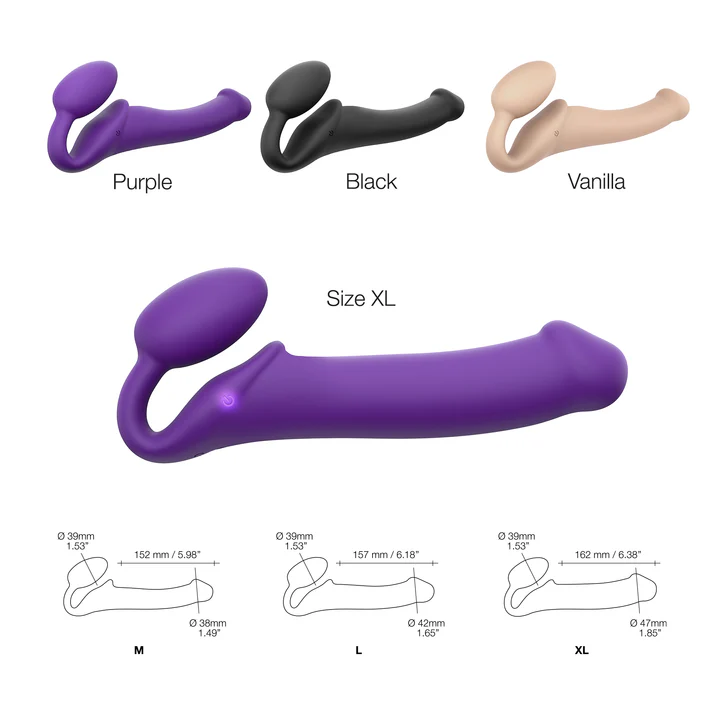 Strap On Me Vibrating Bendable Strap-On XL – Remote-Controlled Triple-Motor Strap-On