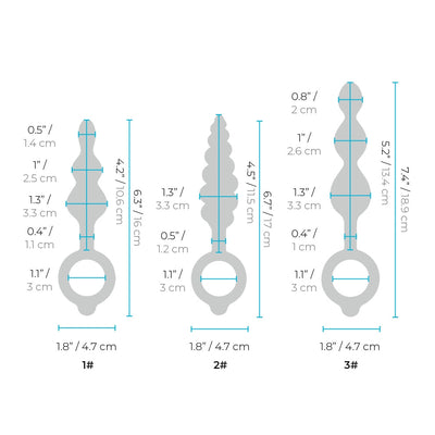 b-Vibe Beaded Butties Bundle – 3-Piece Graduated Silicone Anal Plug Set