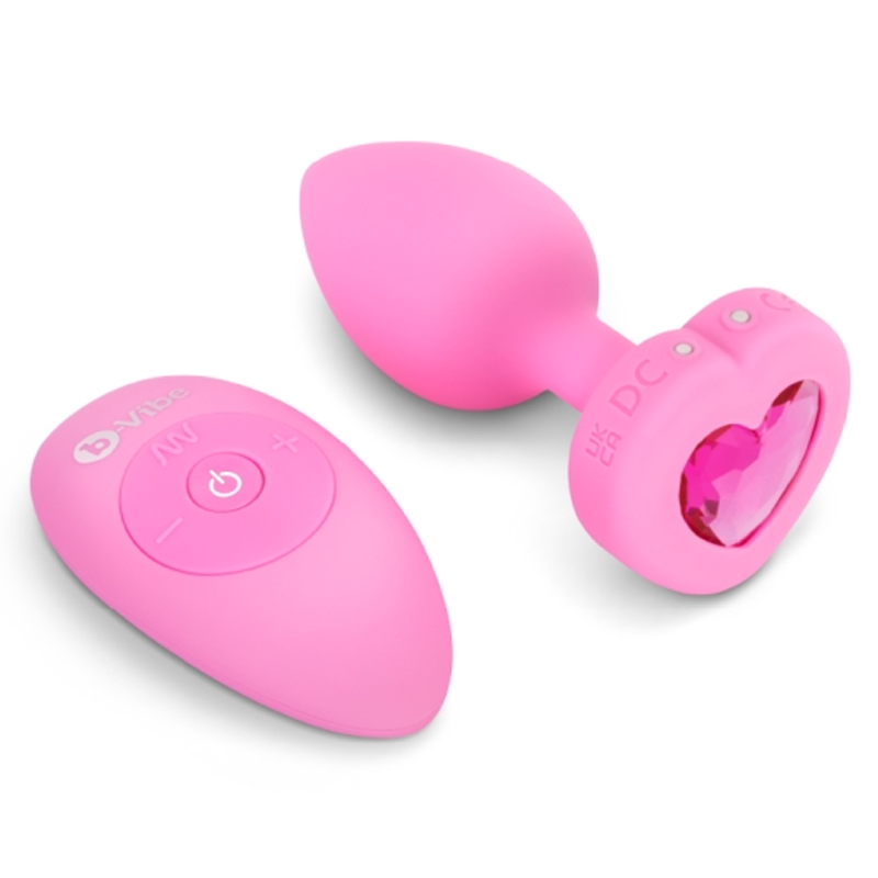 b-Vibe Vibrating Heart Remote Control Plug – Silicone Remote-Controlled Anal Plug