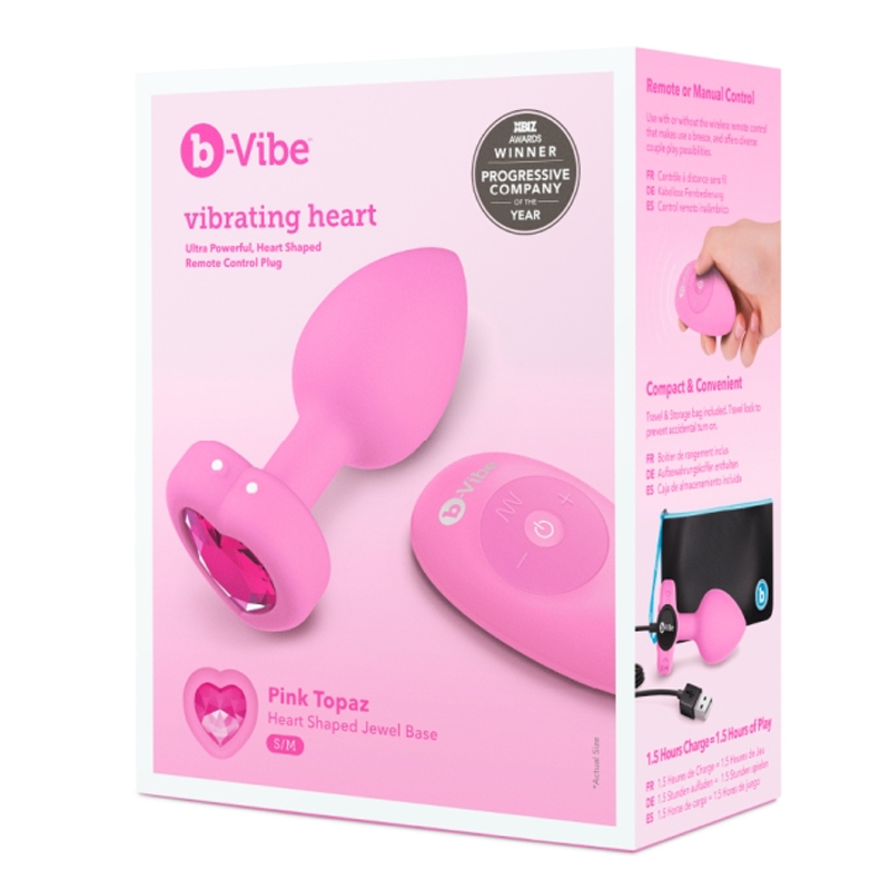 b-Vibe Vibrating Heart Remote Control Plug – Silicone Remote-Controlled Anal Plug