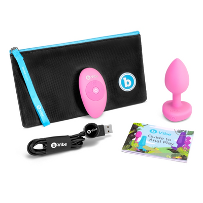 b-Vibe Vibrating Heart Remote Control Plug – Silicone Remote-Controlled Anal Plug