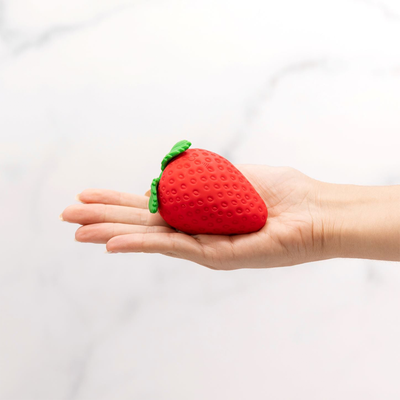 Emojibator Strawberry Vibrator – Palm-Sized Vibrator & Suction Toy