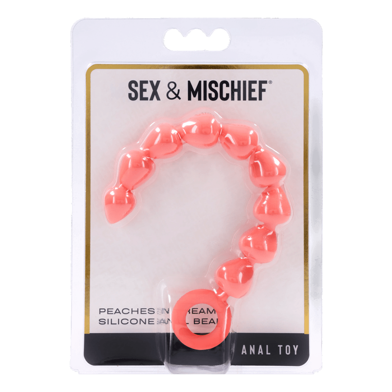 Sex & Mischief Peaches ’n CreaMe Silicone Anal Beads – Soft Silicone Graduated Anal Beads
