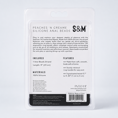 Sex & Mischief Peaches ’n CreaMe Silicone Anal Beads – Soft Silicone Graduated Anal Beads