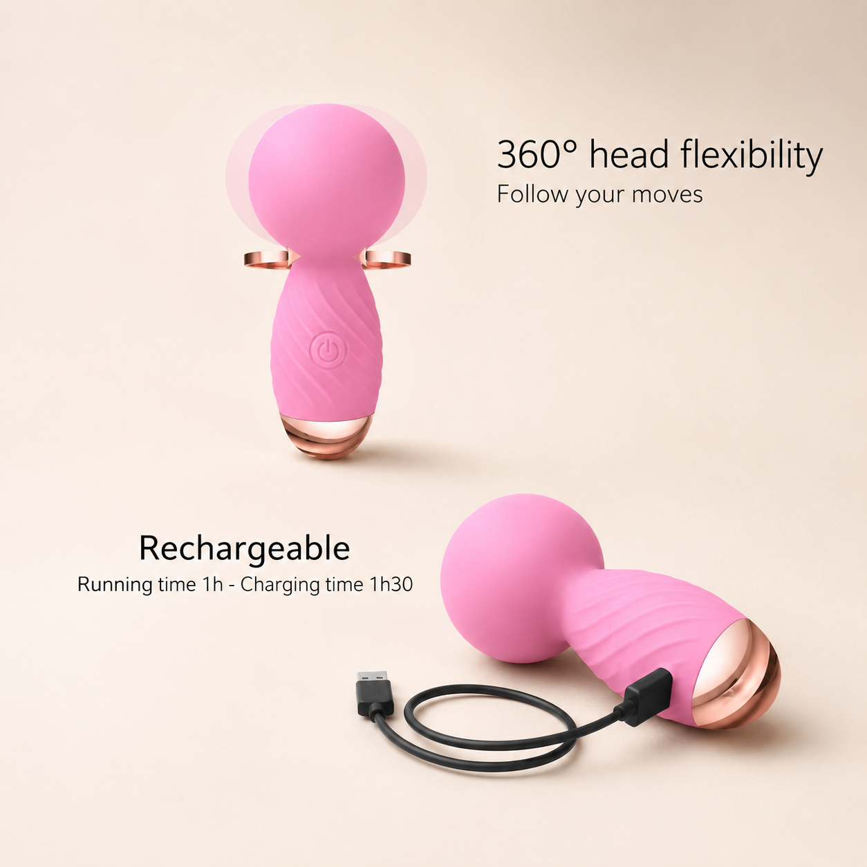 Love to Love Itsy Bitsy Mini Wand Vibrator – Compact Splashproof Mini Wand